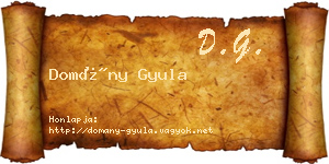 Domány Gyula névjegykártya