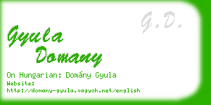 gyula domany business card