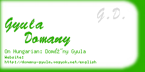 gyula domany business card
